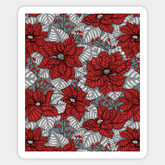 Poinsettia, Christmas pattern - Christmas - Sticker