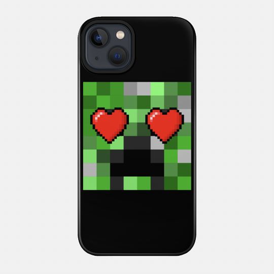 Heart eyes creeper - Minecraft - Phone Case