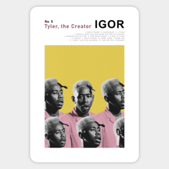 TYLER THE CREATOR IGOR TRACKLIST POSTER - Tyler The Creator - Sticker
