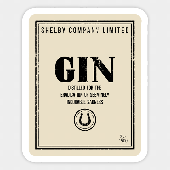 Shelby Company Limited Gin Label Peaky Blinders - Peaky Blinders - Sticker