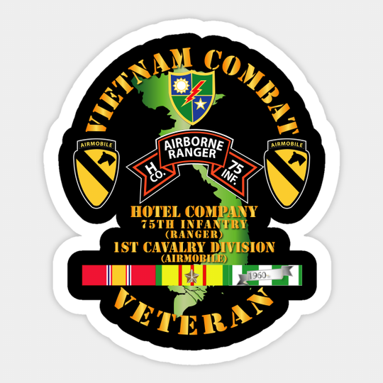 Vietnam Combat Veteran w H Co 75th Inf Ranger - 1st Cav Div - Company - Sticker