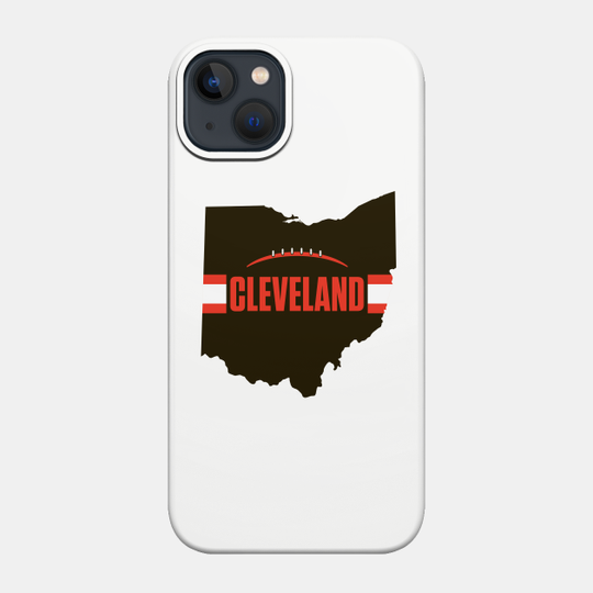 Cleveland Football Ohio Outline Brown - Cleveland Browns - Phone Case