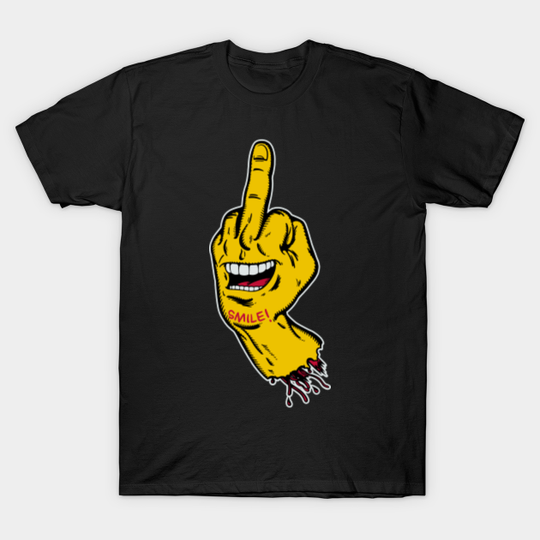 Smiling Hand (Yellow) - Fuck Off - T-Shirt