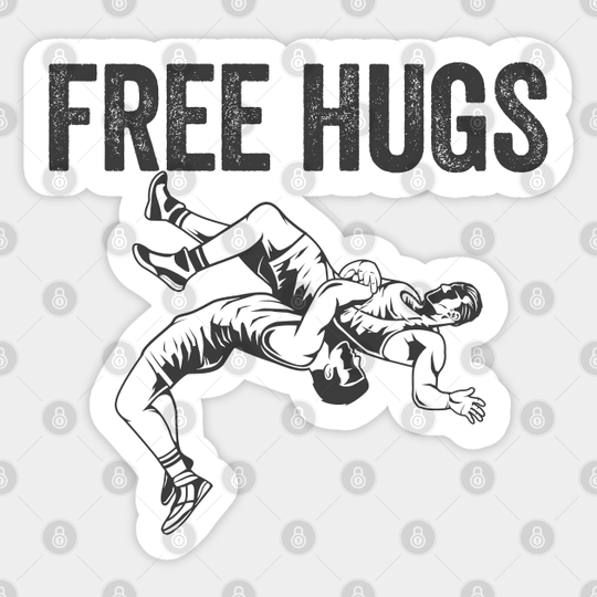 Wrestling - Free Hugs - Wrestling - Sticker
