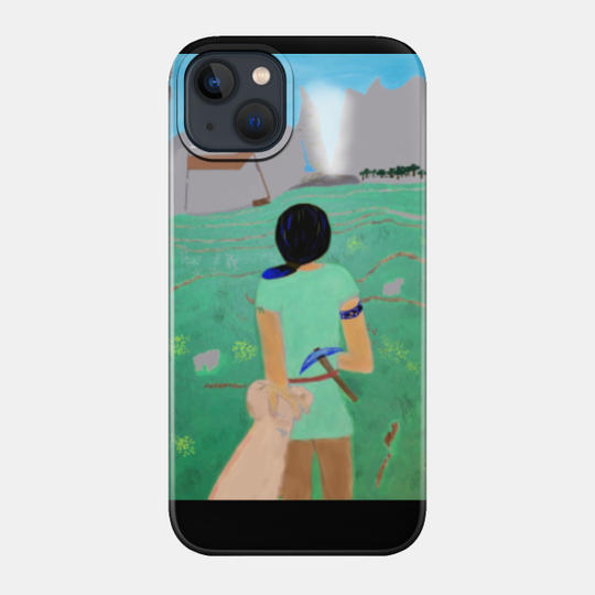 Girl Friend Leads Boyfriend Minecraf - Minecraft - Phone Case