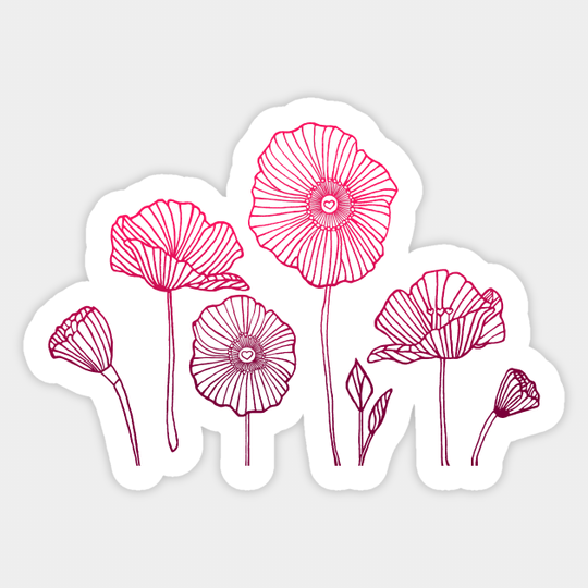 Poppies - Flower - Sticker