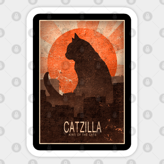 Catzilla - Cat - Sticker