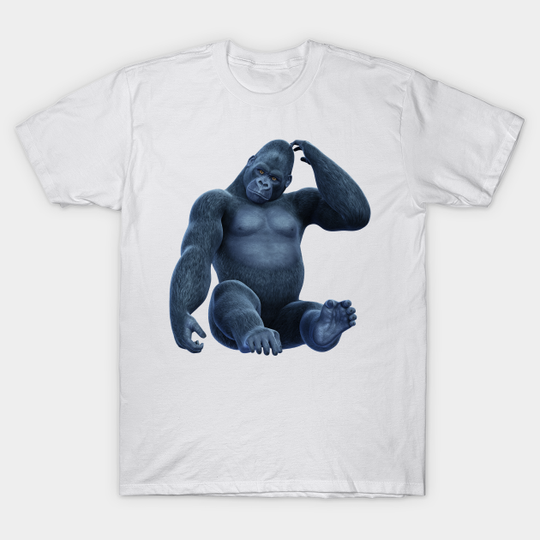Gorilla Ape Sitting - Silverback Gorilla - T-Shirt