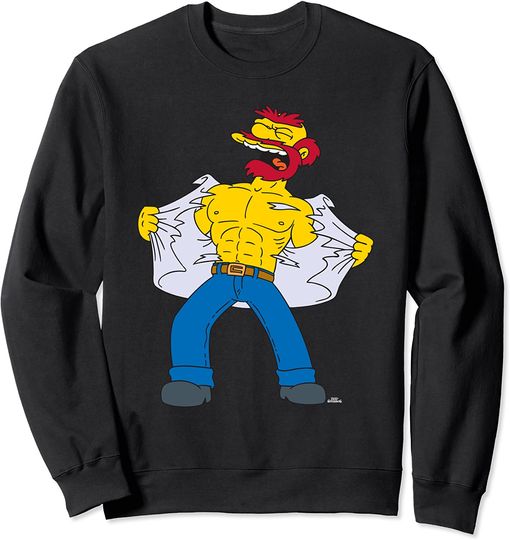 The Simpsons Groundskeeper Willie Tears Off Shirt Sweatshirt