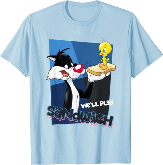 Tweety Bird T-Shirt Looney Tunes Sylvester Tweety Sandwich