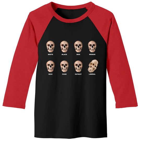 Skull Anti Liberal Baseball Tee