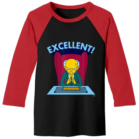 Bart Simpson Baseball Tee The Simpsons Mr. Burns Excellent