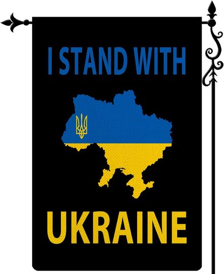 I Stand With Ukraine Garden Flag Ukraine