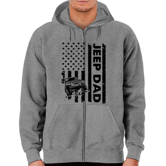 Jeep Dad American Flag Zip Hoodie