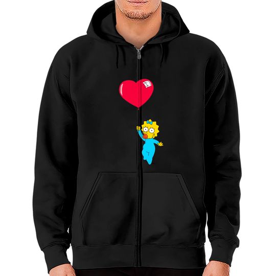 The Simpsons Maggie Heart Balloon Valentine's Day Zip Hoodie