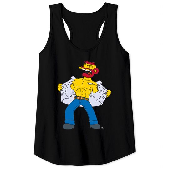 The Simpsons Groundskeeper Willie Tears Off Shirt Tank Top