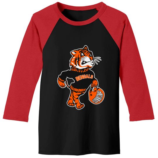 Cincinnati Bengals ))(( Retro Mascot Fan Design - Cincinnati Bengals - Baseball Tees