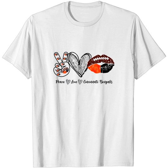 Peace Love Cincinnati Bengals football  T Shirt