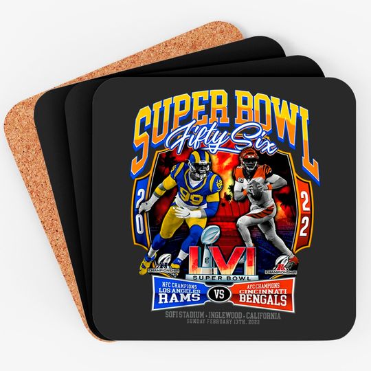 Los Angeles Rams Vs Cincinnati Bengals Super Bowl 2022 Coasters