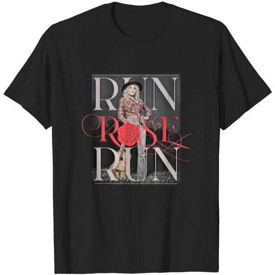 Run Rose Run Guitar Dolly Parton T-Shirt