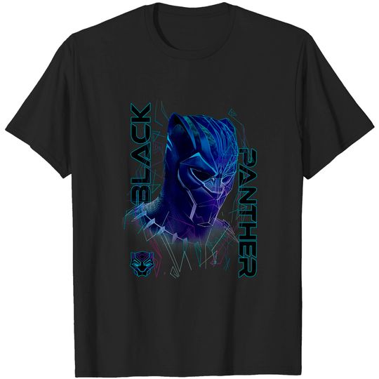 Panther Eyes T-Shirt Black Panther Movie Geo Tech Purple Portrait