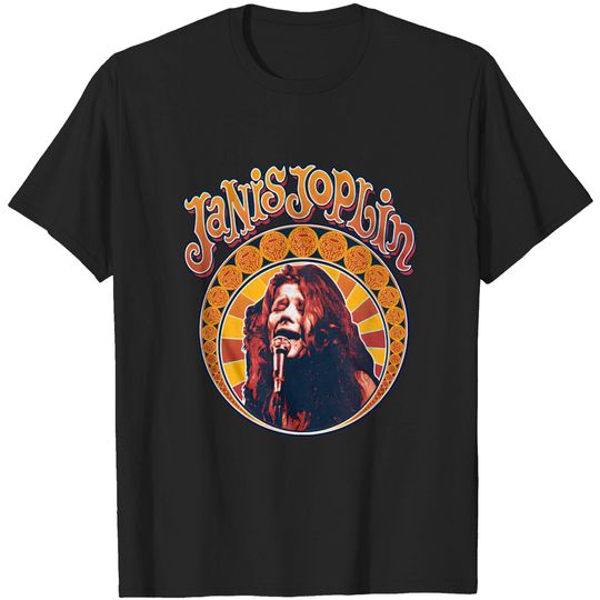 Janis Joplin American Rock Artist Nouveau Circle T-Shirt