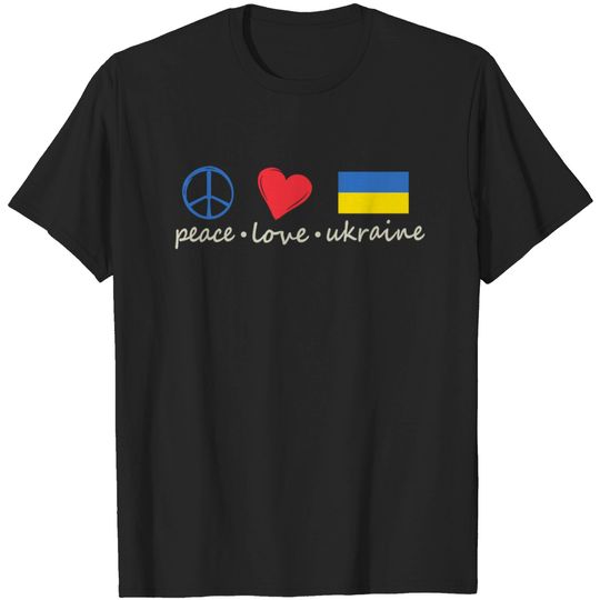 Peace, Love, Ukraine Ukrainian Flag I stand with Ukraine Premium T-Shirt