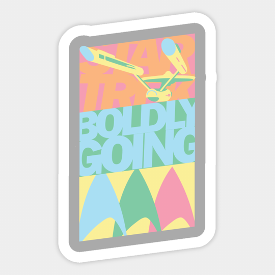Boldly Go... in pastel - Star Trek - Sticker