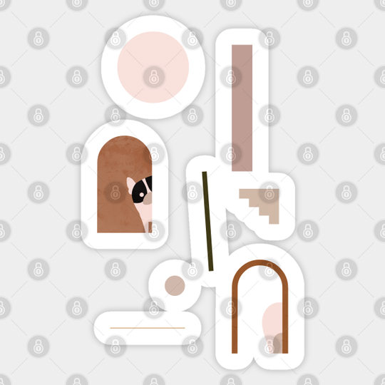 Hide and Seek Frenchie Abstract - Abstract - Sticker