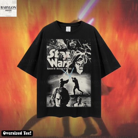 Oversized Star Wars Revenge of the Sith T-Shirt Anakin Skywalker Darth Vader Dark Jedi