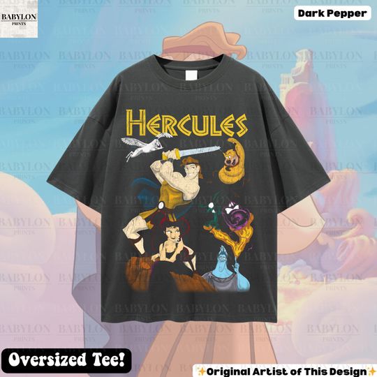 Oversized Disney Hercules T-Shirt, Retro 1997 Sweatshirt, Magic Kingdom Disney World Tee