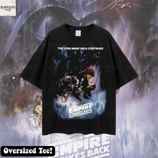 Oversized Star Wars The Empire Strikes Back Vintage T-Shirt Darth Vader Movie Poster Tee