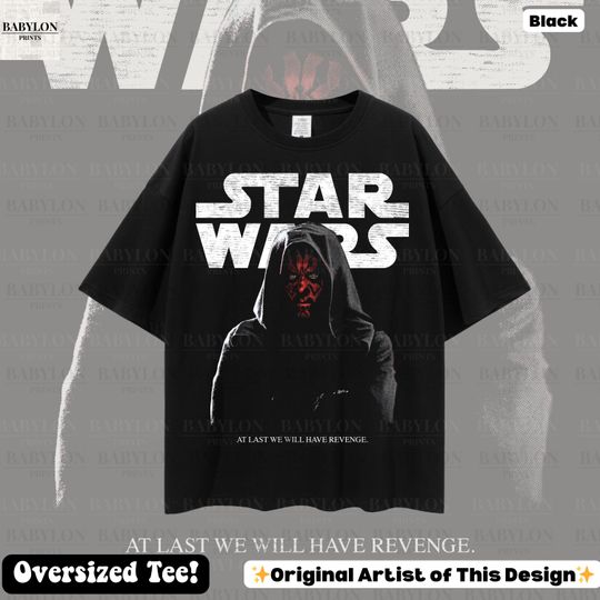 Oversized Darth Maul T-Shirt Star Wars Retro Sith Shirt Phantom Menace Tee