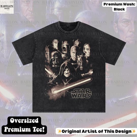 Oversized Star Wars Villains T-Shirt Darth Vader Darth Maul Sith Dark Side Disneyworld Emperor Palpatine