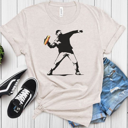 Banksy Inspired "Sandwich Guy" Shirt - DC Statehood Advocate & Anti-Trump Tee