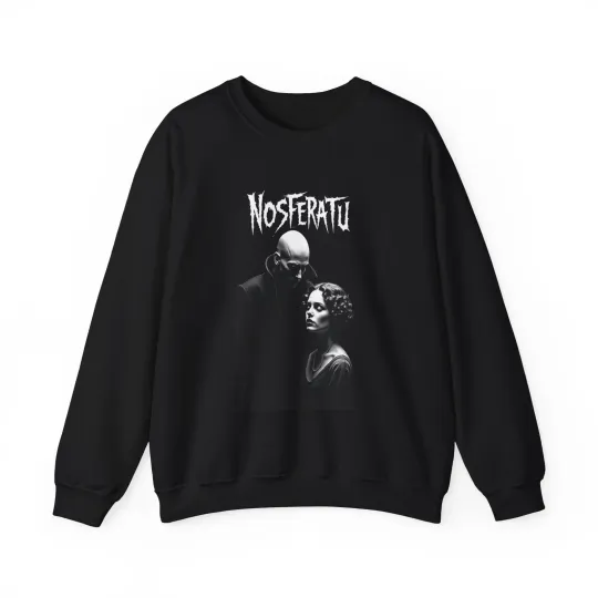 Vintage Nosferatu Crewneck Sweatshirt, Halloween Gift, Spooky Sweatshirt