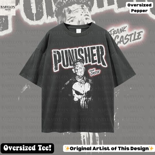 Oversized Punisher Jon Bernthal T-Shirt, Vintage Marvel Frank Castle Shirt