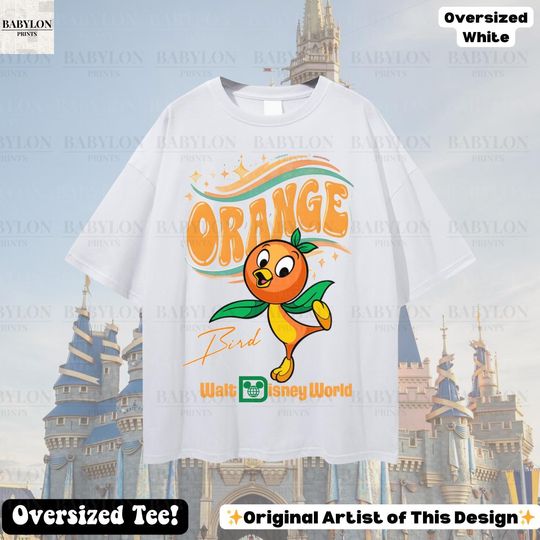 Oversized Disney Orange Bird T-Shirt, Disneyland Epcot Flower and Garden Festival Summer Tee