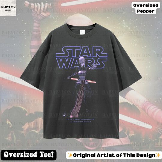 Oversized Asajj Ventress T-Shirt Star Wars Clone Wars Dark Side