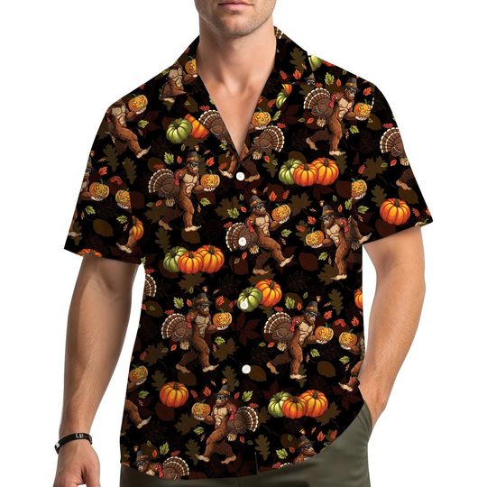 Bigfoot Turkey Hawaiian Shirt for Men Women Youth