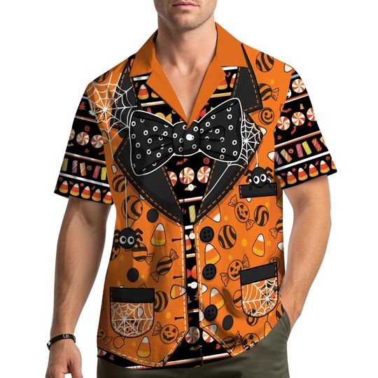 Halloween Candy Tuxedo Hawaiian Shirt Men Women Youth
