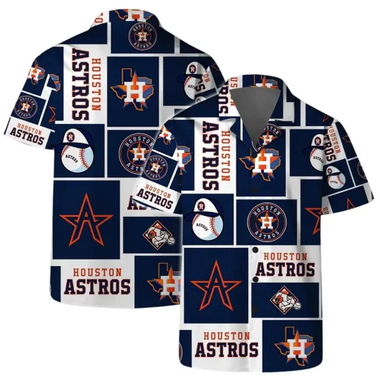 Houston Atros Iconic Grid Hawaiian Shirt, Gift for Fan