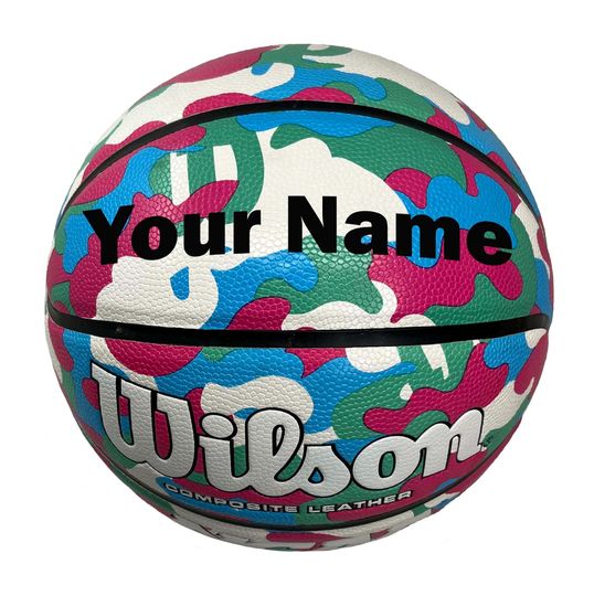 Customized Wilson Pink Camo NCAA Legend Basketball