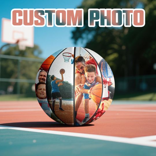 Personalized Photo Basketball can be Customized with Photos on 8 Sides Professional Team Training Basketball Coach Gift Achievement Awards.