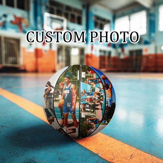 Custom Basketball with Photos, Personalized Team Basketball, Gifts for Coach, Basketball Gift Ideas to Fans, Gifts for Kids Boys Girls