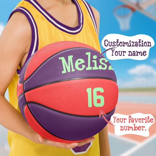 Custom Name Basketball, Personalized Team Basketball, Full Size Basketball, Custom Sports Gifts, Coach Gifts, Fan Gifts, Gifts for Children