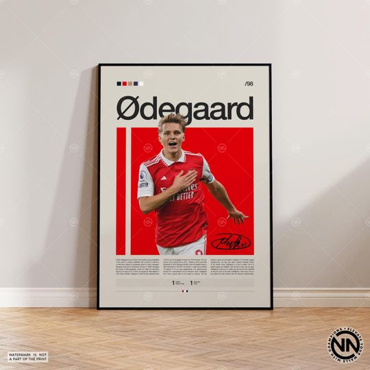 Martin degaard Poster, Arsenal FC Poster, Soccer Gifts, Sports Poster, Football Player Poster, Soccer Wall Art, Sports Bedroom Posters
