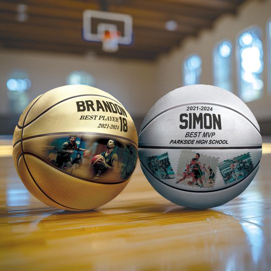 Custom Photo Basketball, Personalized Sports Award for Players & Coaches