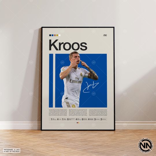 Toni Kroos Poster, Real Madrid Poster, Soccer Gifts, Sports Poster, Football Player Poster, Soccer Wall Art, Sports Bedroom Posters