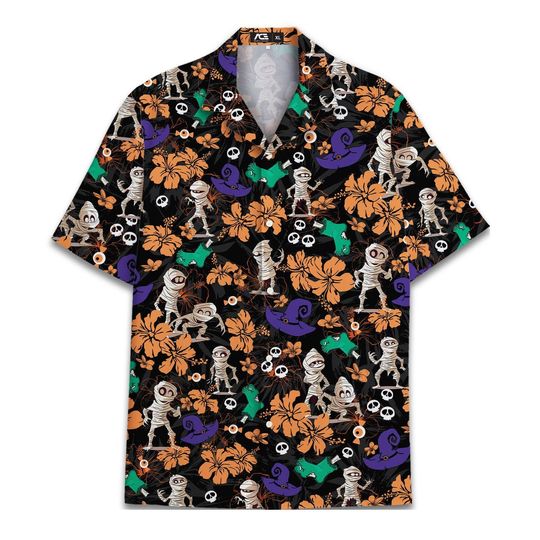 Funny Halloween Mummy Hawaiian Shirts For Men Mens Hawaiian Shirts